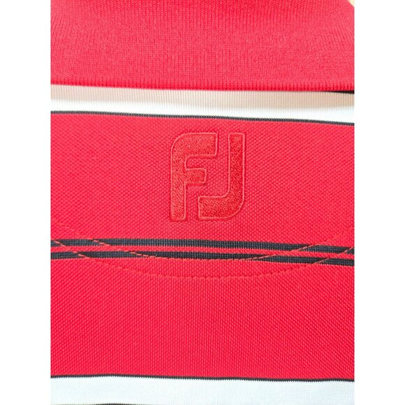 Footjoy Mens Red Striped Polo XL Golf Apparel Graystone GC - Picture 7 of 9